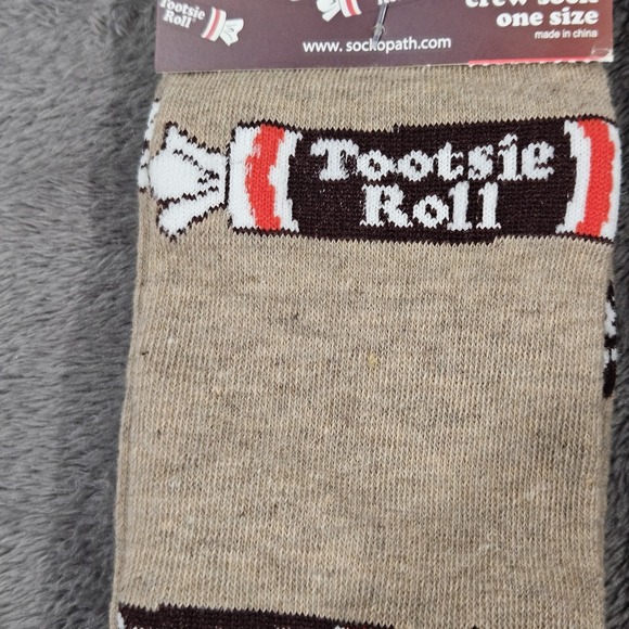 Tootsie Roll & Pops Crew 2 Pair Socks Novelty Design Adult One Size‎ Fun Crazy - Picture 4 of 7